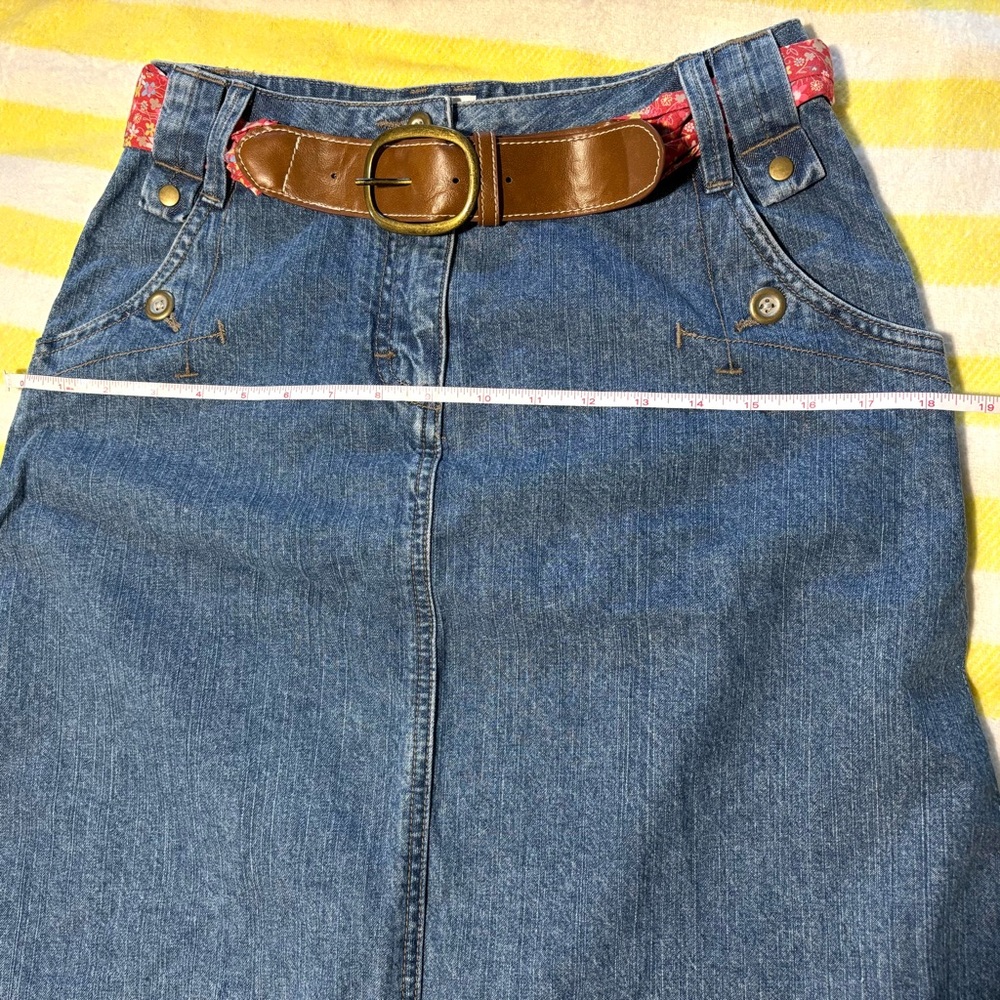 Christopher & Banks Denim A-Line Skirt with Removable Belt, Size 4, NWT - Picture 5 of 11